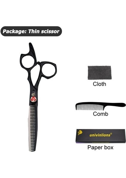6047H-İNCE Stil Univinlions 6 "saç Ors Siyah Berber Makası Berber Tg Ors Kuaför Için Profesyonel Berber Seti Kuaför (Yurt Dışından)