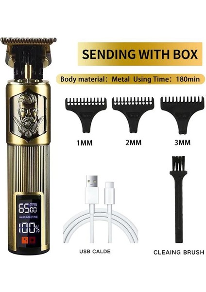 Adam Tarzı Yeni LCD USB Elektrikli Saç Kesme Makineleri Şarj Edilebilir Tıraş Makinesi Sakal Düzeltici Profesyonel Erkek Saç Kesme Makinesi Sakal Berber Saç Kesim (Yurt Dışından)