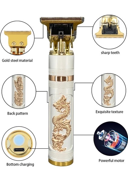 Buda Tarzı Clipper Saç Kesme Makinesi Giyotin Erkekler Için Tıraş Makinesi Profesyonel Jilet Elektrikli Tıraş Makinesi T9 Sakal ve Bıyık Düzeltici (Yurt Dışından)