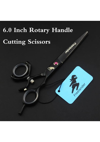 Mavi Stil 6.0 Inç Serbest Derece Dönen Kolu Kuaförlük Veya Saç Kesme Veya Set Berber Makası Yüksek Li Salon (Yurt Dışından)