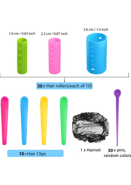 71 Adet Küçük Stil Eces Saç Maşaları Rulo Seti Istiflenebilir Rollerze Ruloları Küçükten Büyüğe Bukle Şekillendirme Aracını Içerir (Yurt Dışından)
