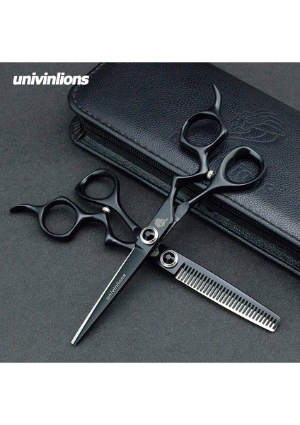 6049-CUT Stili Univinlions 6 "saç Ors Siyah Berber Makası Berber Tg Ors Kuaför Için Profesyonel Berber Seti Kuaför (Yurt Dışından)