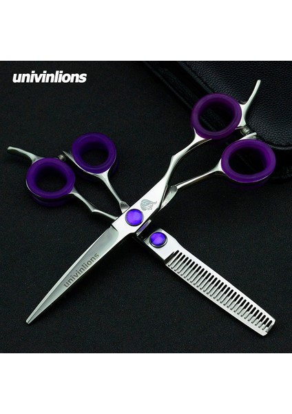 6049-CUT Stili Univinlions 6 "saç Ors Siyah Berber Makası Berber Tg Ors Kuaför Için Profesyonel Berber Seti Kuaför (Yurt Dışından)