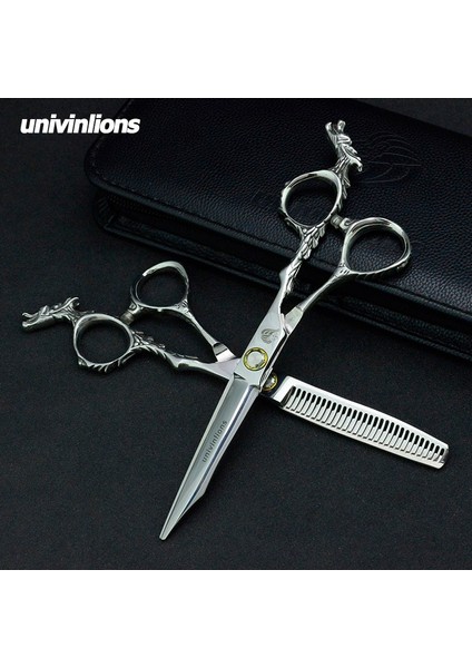 6049-CUT Stili Univinlions 6 "saç Ors Siyah Berber Makası Berber Tg Ors Kuaför Için Profesyonel Berber Seti Kuaför (Yurt Dışından)