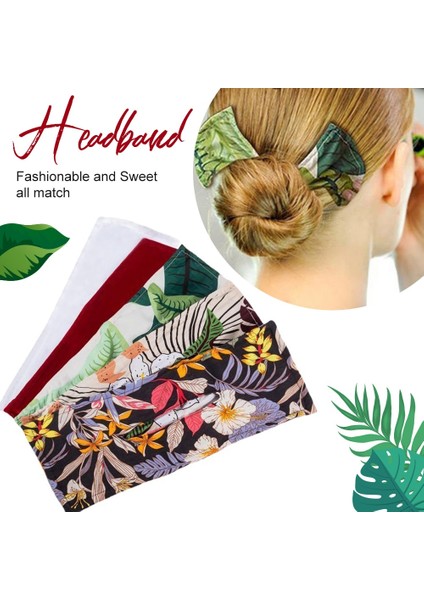 No.2 Tarzı 1 Adet Moda Saç Bantları Kadın Yaz Düğümlü Tel Kafa Bandı Baskı 6 Renk Saç Aksesuarları (Yurt Dışından) modelleri