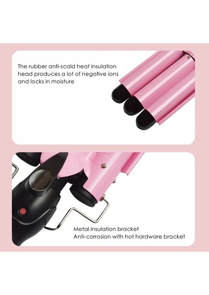 Yeni Pembe 20 mm Ab Stili mm Saç Maşası Seramik Üçlü Varil Saç Bigudi Ütüler Saç Dalgası Waver Şekillendirici Araçları Profesyonel Saç Şekillendirici Değnek (Yurt Dışından) modelleri
