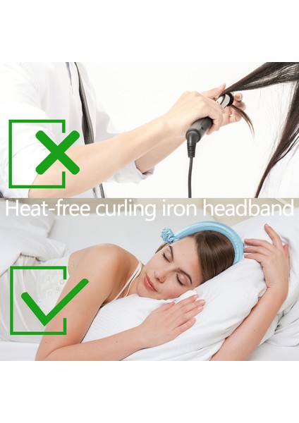 B Klipsiz 05 Stili Heatless Curling Rod Headband - Lazy Curler Set No Heat Curls Silk Ribbon Hair Rollers Sleeping Soft Headband Wave Hair Curlers (Yurt Dışından) indirimleri