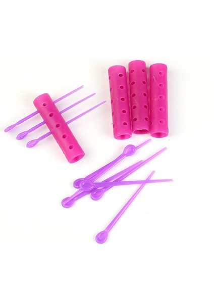 28 mm Tarzı 3 Packsset Plastik Saç Silindirleri Saç Kiti ile Soğuk Perma Çubukları Bigudi Çubukları Air Bang Clip Curling Kabarık Dalgalı Make (Yurt Dışından) indirimleri