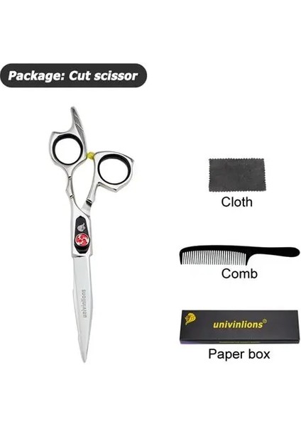 6047Y-CUT Stili Univinlions 6 "saç Ors Siyah Berber Makası Berber Tg Ors Kuaför Için Profesyonel Berber Seti Kuaför (Yurt Dışından)