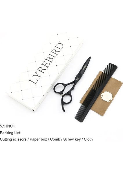 5.5'i Kutu Stiliyle Kesme Saç Veya Siyah Inch Saç Makası Düz ​​vida Mavi Veya Kırmızı Taş Kaymaz Sap Lyrebırd Yeni (Yurt Dışından)