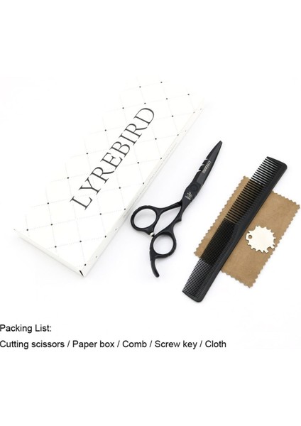 5.5'i Kutu Stiliyle Kesme Saç Veya Siyah Inch Saç Makası Düz ​​vida Mavi Veya Kırmızı Taş Kaymaz Sap Lyrebırd Yeni (Yurt Dışından) modelleri