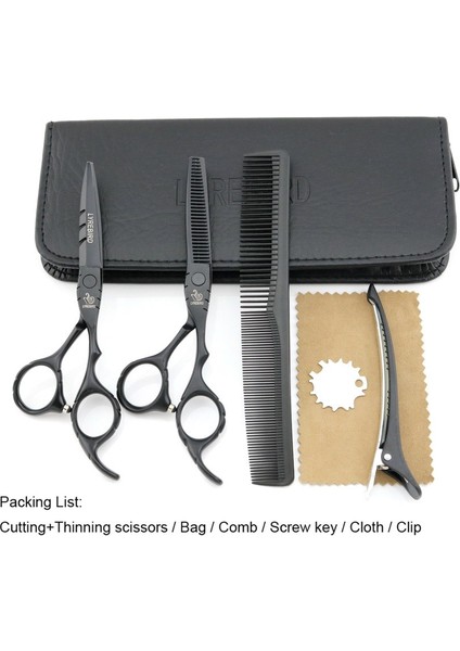 5.5'i Kutu Stiliyle Kesme Saç Veya Siyah Inch Saç Makası Düz ​​vida Mavi Veya Kırmızı Taş Kaymaz Sap Lyrebırd Yeni (Yurt Dışından) indirimleri