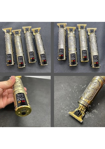 Gri Tarzı Yakın Kesim Dijital Kuaför Elektrikli Saç Kesme Makinesi Profesyonel Berber Erkekler Saç Düzeltici Şarj Edilebilir 0mm T-Bıçak Makinesi (Yurt Dışından) indirimleri