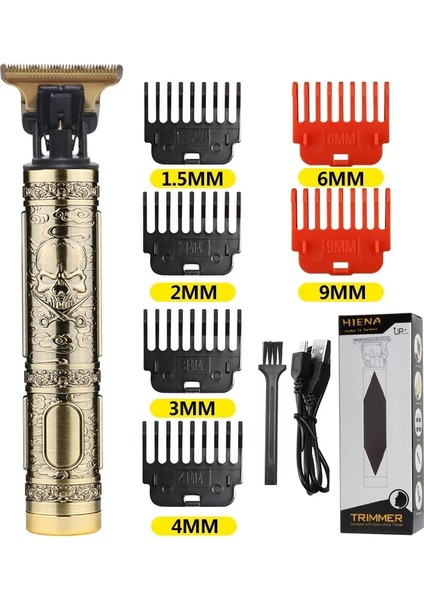 Kafatası1 Stili T9 USB Elektrikli Saç Kesme Makinesi Şarj Edilebilir Yeni Saç Kesme Makinesi Adam Tıraş Makinesi Giyotin Erkekler Için Berber Profesyonel Sakal Düzeltici (Yurt Dışından)