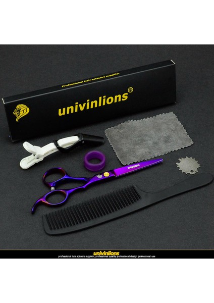 Mor Kesim Stili Univinlions 6 "profesyonel Salon Saç Ors Kuaför Saç Kesme Ors Tg Makasları Berber Saç Kesimi Tijeras Ciseaux (Yurt Dışından)
