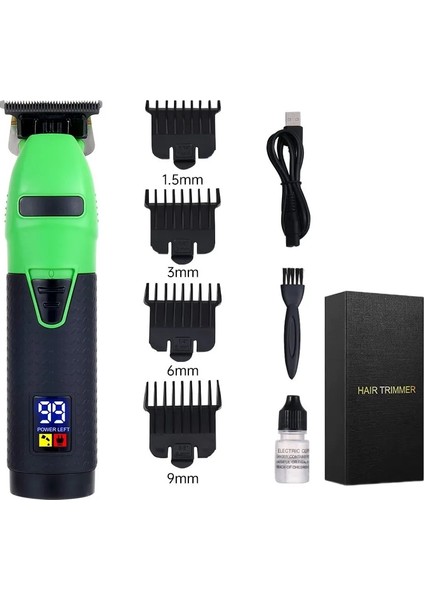 Yeşil Stil Yeni Erkek Ev Yağ Kafa Kesme Makinesi LCD Dijital Ekran Elektrikli Berber Saç Düzeltici Yüksek Güçlü Gravür Kesme Kuaför Salonu Için (Yurt Dışından)
