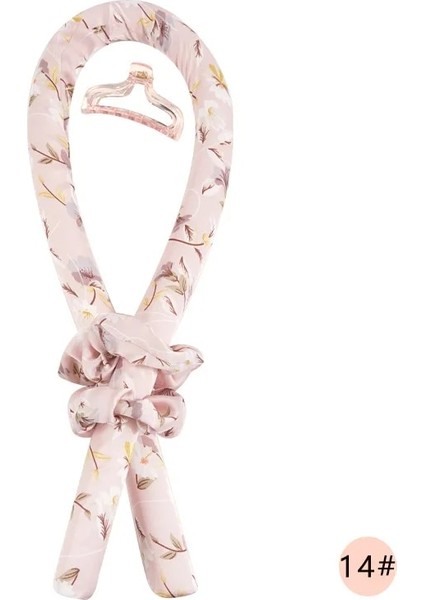 14 Çiçek Stili Slik Saten Isısız Saç Bigudi Kafa Kadınlar Için Saç Sarma Kıvırma Şerit Kız Scrunchies Şapkalar Saç Aksesuarları Curl Bar (Yurt Dışından)