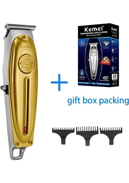 KM-1949J Tarzı Tüm Metal Saç Düzeltici Profesyonel Kesme Makinesi Berber Şarj Edilebilir Erkekler Elektrikli Sakal Tıraş Makinesi Kel Kafalı Saç Kesme Makinesi (Yurt Dışından)