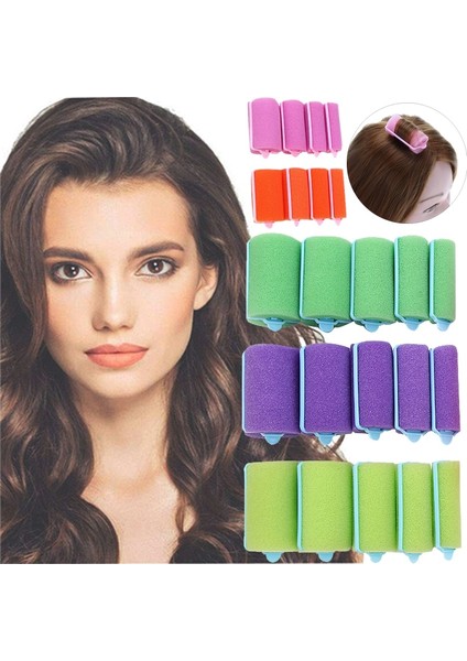 Pembe 3.6cm Tarzı Yüksek 6 Boyutları Yumuşak Sihirli Sünger Köpük Saç Silindirleri Dıy Kuaförlük Aracı Kiti Kadınlar Şekillendirici Isısız Kıvırcıklaştırıcılar Saça Zarar Vermez (Yurt Dışından)