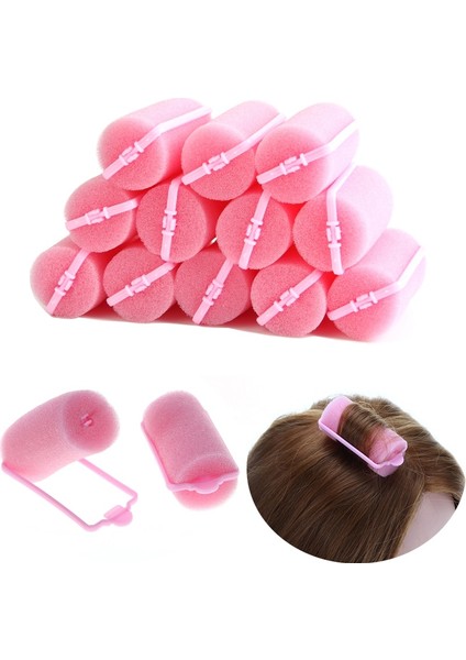 Pembe 3.6cm Tarzı Yüksek 6 Boyutları Yumuşak Sihirli Sünger Köpük Saç Silindirleri Dıy Kuaförlük Aracı Kiti Kadınlar Şekillendirici Isısız Kıvırcıklaştırıcılar Saça Zarar Vermez (Yurt Dışından)