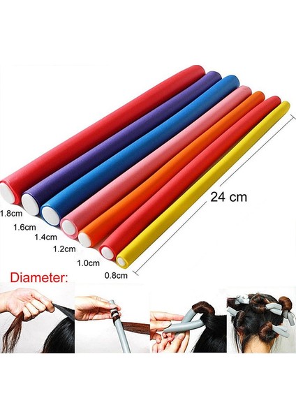 2cm Tarzı Köpük Dıy Şekillendirici Saç Silindirleri Esnek Bigudi Bendy Büküm Bukleler Aracı Modelleyici Spiral Rulo Bukleler 24CM (Yurt Dışından)