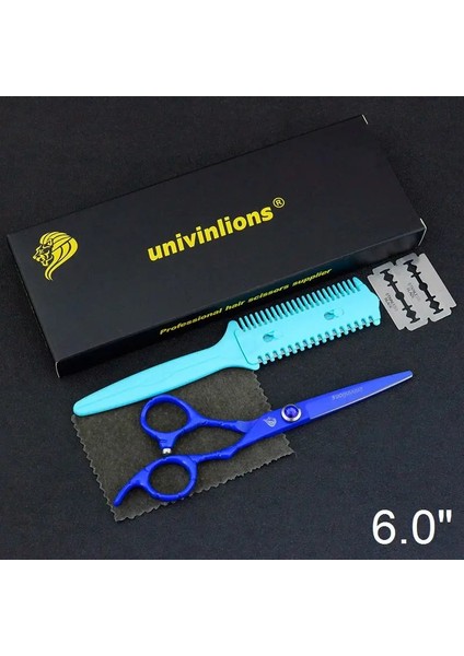 6020C-KESME Stili 6 "mavi Profesyonel Berber Ors Kuaför Ors Kuaför Malzemeleri Japon Kesme Makası Ciseaux Saç Modeli (Yurt Dışından)