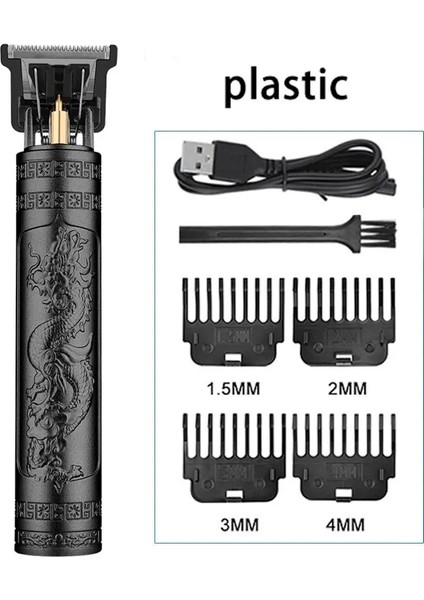 Siyah1 Tarzı Vintage T9 Elektrikli Saç Kesme Makinesi Saç Kesme Makinesi Profesyonel Erkek Tıraş Makinesi Şarj Edilebilir Berber Giyotin Erkekler Için Ejderha Buda (Yurt Dışından)