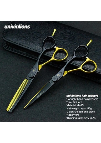 6.0 Blacksilver Kit Stili Univinlions Japan Steel Berber Ors Profesyonel Kuaförlük Ors Kiti Saç Makası Keskin Saç Kesme Ors (Yurt Dışından)