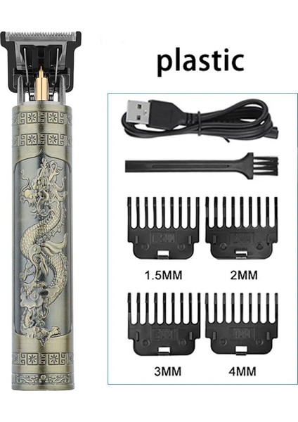 Bronz1 Tarzı Vintage T9 Elektrikli Saç Kesme Makinesi Saç Kesme Makinesi Profesyonel Erkek Tıraş Makinesi Şarj Edilebilir Berber Giyotin Erkekler Için Ejderha Buda (Yurt Dışından)