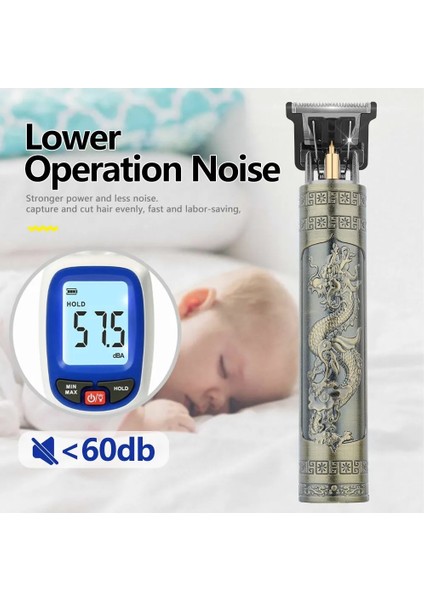 Bronz1 Tarzı Vintage T9 Elektrikli Saç Kesme Makinesi Saç Kesme Makinesi Profesyonel Erkek Tıraş Makinesi Şarj Edilebilir Berber Giyotin Erkekler Için Ejderha Buda (Yurt Dışından) indirimleri