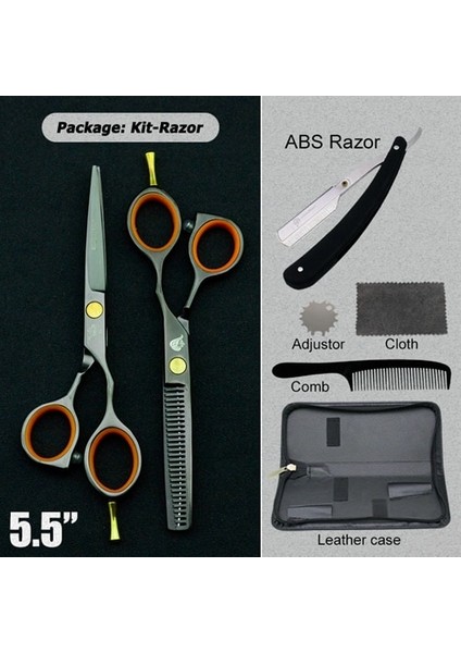 5501ZI-KIT Stili 5.5 "japon Saç Kesme Makası Profesyonel Saç Ors Jilet Kuaför Ors Kuaför Berber Ors Kuaför (Yurt Dışından) modelleri