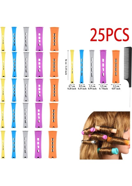 25 Adet Tarzı Perma Çubukları ve Ecezes Saç Silindirleri ile Saç Soğuk Dalga Çubuklar Kadınlar Için Saç Bigudi Uzun Kısa Saç Dıy Şekillendirici Araçları (Yurt Dışından)