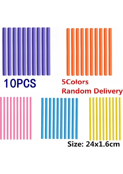 24X1.6CM 10 Adet Stil Saç Bukle Maşası Magic Air Saç Silindirleri Yumuşak Köpük Bendy Twist Magic Flexi Çubuklar Şekillendirici Saç Çubukları Aracı Rastgele Renk (Yurt Dışından)