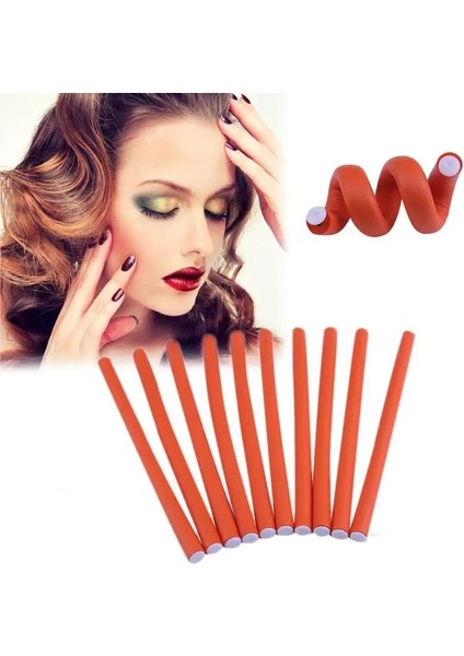 24X1.6CM 10 Adet Stil Saç Bukle Maşası Magic Air Saç Silindirleri Yumuşak Köpük Bendy Twist Magic Flexi Çubuklar Şekillendirici Saç Çubukları Aracı Rastgele Renk (Yurt Dışından)
