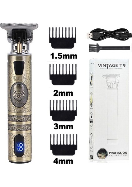 Bej Tarzı Profesyonel Saç Kesme Makinesi Erkekler T9 Elektrikli Saç Düzeltici Şarj Edilebilir Saç Kesici Makinesi 0mm Tıraş Berber Saç Şekillendirici Aracı (Yurt Dışından)