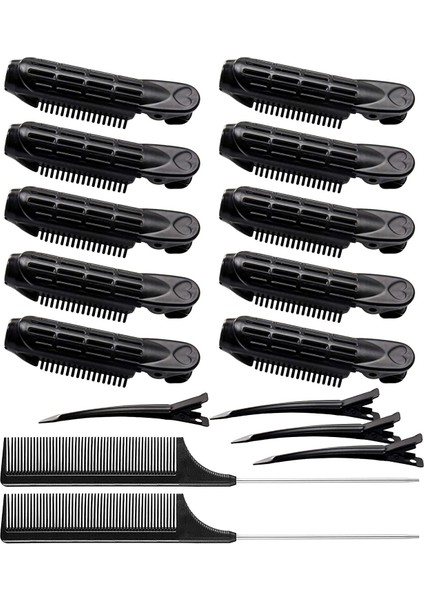 Siyah Stil Hacim Veren Saç Kökü Klip Seti Saç Kökü Kendinden Kavramalı Saç Rulosu Sıçan Kuyruğu Tarak ile Doğal Kabarık Kıvırcık Saç Şekillendirici Aracı (Yurt Dışından) fiyatları