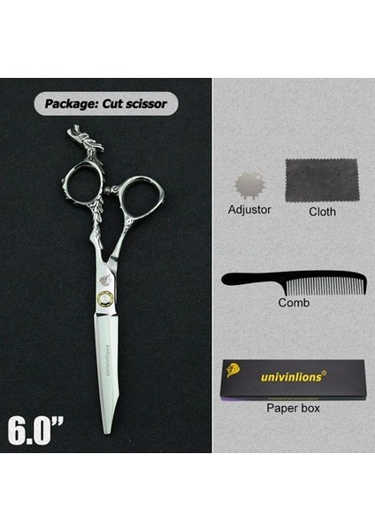 6026-CUT Stili Univinlions 6 "saç Ors Siyah Berber Makası Berber Tg Ors Kuaför Için Profesyonel Berber Seti Kuaför (Yurt Dışından)