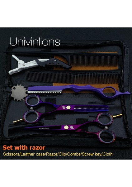 Kağit Kutu Stilini Ayarla 5.5 "titanyum Mor Kesme Ors Kuaför Jilet Kuaförlük Ors Saç Kesimi Sıcak Ors Kiti Salon Saç Kesme Makinesi Çocuklar (Yurt Dışından) fiyatları