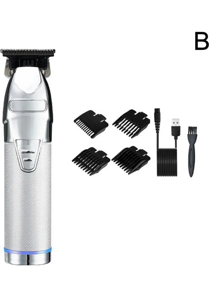 Gümüş Tarzı Profesyonel Saç Düzeltici Altın Erkekler Için Şarj Edilebilir Berber Akülü Saç Kesme T Makinesi Saç Şekillendirici Sakal Düzeltici V4D1 (Yurt Dışından)