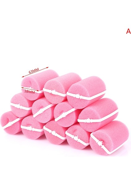 Bir Stil Ack Pembe Toka Yumuşak Sünger Köpük Saç Bigudi Rulo Kolay Curling Şekillendirici Salon Berberler Kuaförlük Büküm Araçları Kiti (Yurt Dışından)
