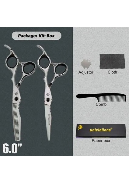 6005-KIT Stili " Berber Saç Ors Kuaför Salonu Saç Kesme Makası Saç Tg Ors Japon Saç Kesimi Jilet Makas (Yurt Dışından)