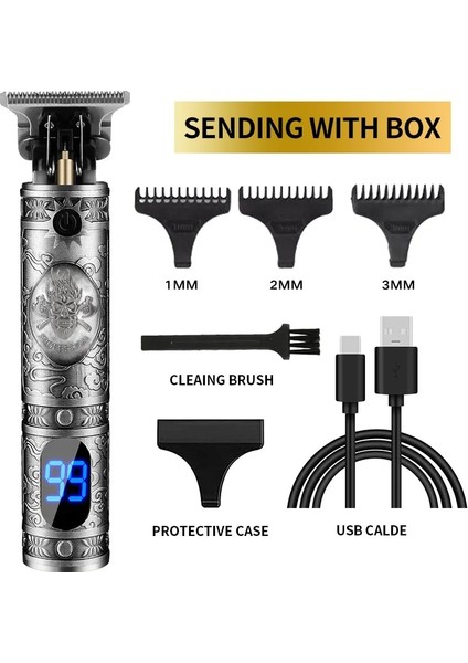 Sarı Stil Çoklu Şekillendirici Oyma T9 USB Düzeltici Erkek Saç Kesimi Profesyonel Sakal Düzeltici T9 USB Elektrikli Saç Kesme Makinesi Şarj Edilebilir (Yurt Dışından)