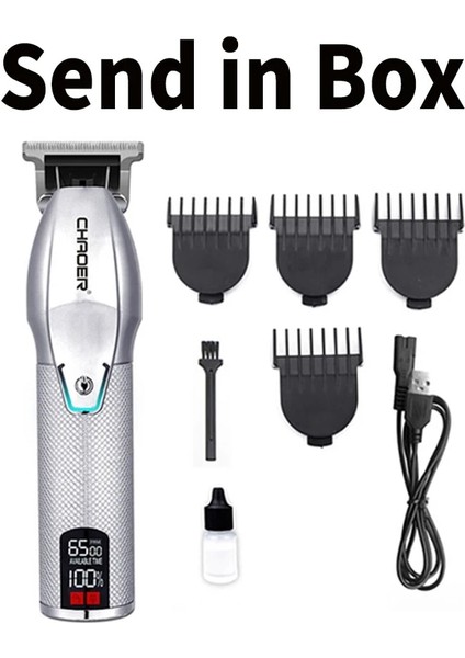 Gümüş Tarzı Erkekler Için Rofessional Elektrikli Tıraş Makinesi Berber Tıraş Makinesi T9 Şarj Edilebilir Saç Kesme Jilet Biçme Sakal Düzeltici Saç Kesimi (Yurt Dışından)