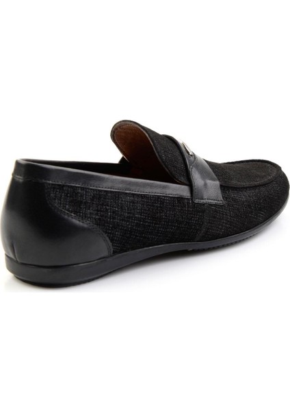 Siyah Kumaş Hakiki Deri Erkek Casual Ayakkabı E01758028104 modelleri