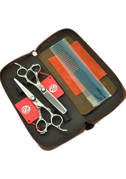 A0170B-03-60 Stili Yüksek 6.0 "japa Berber Kesme Veya Salon Kuaförler Için Maya Saplı Mor Ejderha Saç Makası A0073B (Yurt Dışından)