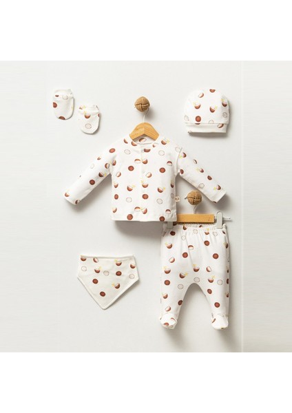 Yenidoğan Coconut Desenli 5li Set