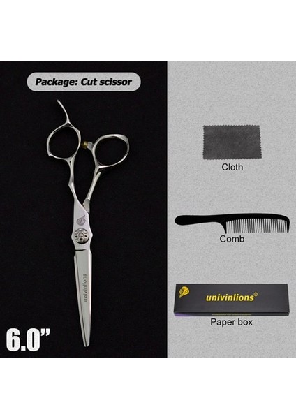 6021-CUT Stili Univinlions 6 "saç Ors Siyah Berber Makası Berber Tg Ors Kuaför Için Profesyonel Berber Seti Kuaför (Yurt Dışından)