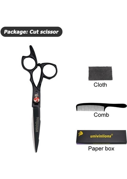 6047H-CUT Stili Univinlions 6 "saç Ors Siyah Berber Makası Berber Tg Ors Kuaför Için Profesyonel Berber Seti Kuaför (Yurt Dışından)