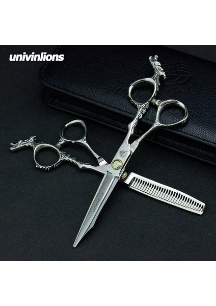 6047H-CUT Stili Univinlions 6 "saç Ors Siyah Berber Makası Berber Tg Ors Kuaför Için Profesyonel Berber Seti Kuaför (Yurt Dışından)