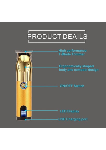 Altın Tarzı T9 Profesyonel Saç Düzeltici Altın Kesme Makinesi Erkekler Için Şarj Edilebilir Berber Akülü Saç Kesme T Makinesi Saç Şekillendirici Sakal Düzeltici (Yurt Dışından) fırsatları
